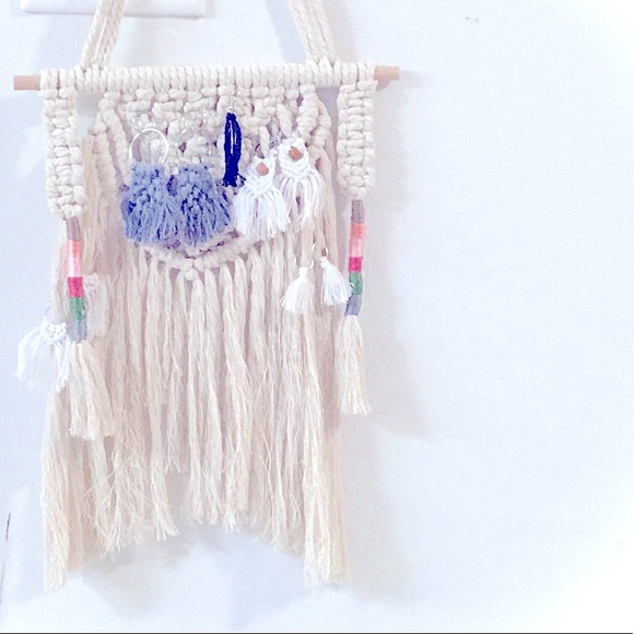🆕🪴Beautifully Handcrafted Macrame Wall Art Boho Decor~Bohemian Jewelry Display - Picture 4 of 17